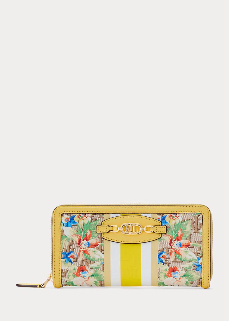 Cartera Lauren Mujer Monogram Jacquard Continental Chile Amarillo DJGXQ-0394